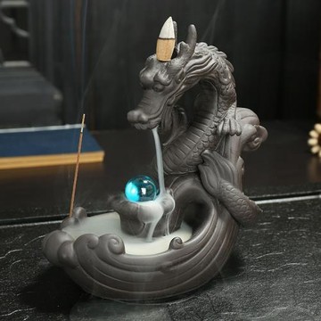 陶瓷紫砂香爐 倒流香爐創意擺件 陶瓷小和尚熏香爐 高山流水批發