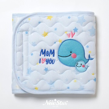 Newstar明日之星-軟軟雲朵觸感-安心柔軟鋪棉肚圍(L號)(溫馨鯨魚)藍色/粉色[MIT台灣製造 安心好品質]