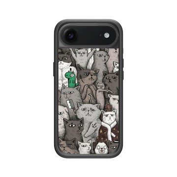 iPhone Air Mod NX -邊框背蓋組合 (相機按鈕) 黑 - 怪奇事物所 Incrediville - 貓是正義密集恐懼症