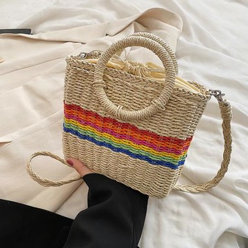 時尚復古草編包夏季新款大容量度假沙灘女包簡約洋氣手提斜挎包
