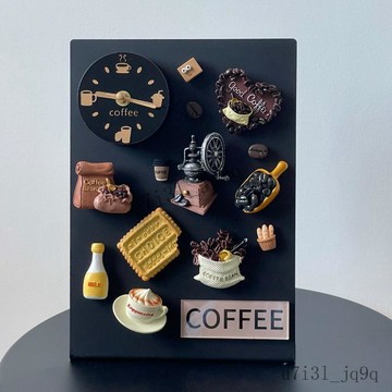 可站立磁吸板夾✨Coffee咖啡展示金屬裝飾板冰箱貼擺件咖啡館烘焙磁吸鐵板留言板