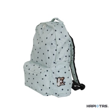 HAPI+TAS 日本原廠授權 可手提摺疊後背包 薄荷躲貓貓 旅行袋 摺疊收納袋 購物袋