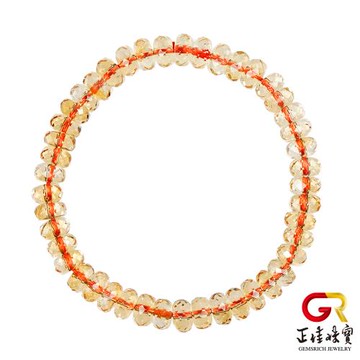 【正佳珠寶】黃水晶 頂級超淨體鑽切 15g 黃水晶手珠｜日本彈力繩