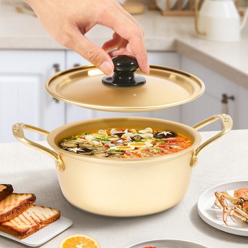 泡面鍋小煮鍋家用燃氣方便面雙耳蒸鍋煮粥鍋蒸煮一體鍋電磁爐通用