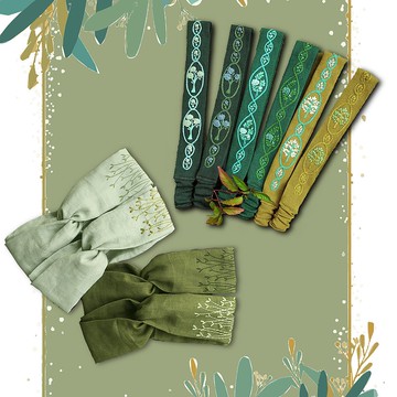 福袋 | 刺繡挑戰 | 魔王挑戰 療癒系亞麻髮帶 x 魔幻系古典髮帶