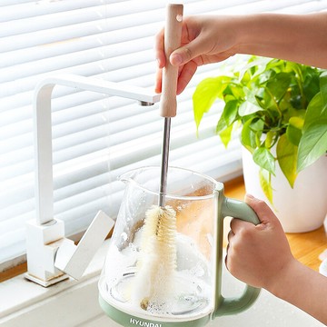 木柄杯刷   50長款刷 奶瓶清潔刷 保溫杯茶具l型洗杯刷