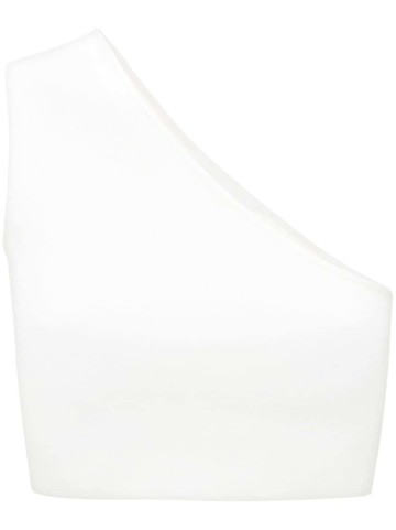 Victoria Beckham - one-shoulder cropped top - women - Spandex/Elastane/Polyester/Viscose - 12 - White