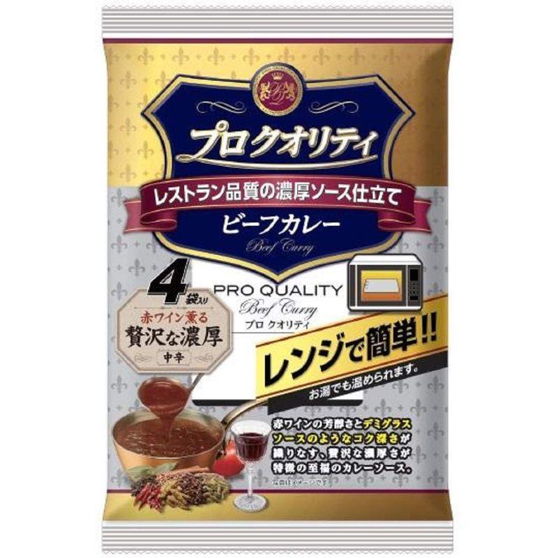 ハウス プロクオリティ ビーフカレー 4袋入り 贅沢な濃厚 540g ×6袋 レンジ化対応・レンジで簡単調理可能