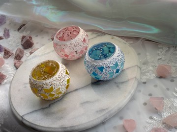 【預購】馬賽克燭台/玻璃燭台/手工燭台