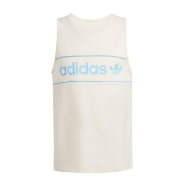 Adidas NY Tank IU0191 男 背心 運動 休閒 復古 經典 三葉草 棉質 米