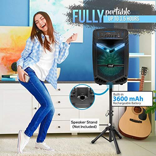 Pyle Portable Bluetooth PA Speaker System 600W Rechargeable Outdoor w Subwoofer Tweeter, Recording Fu