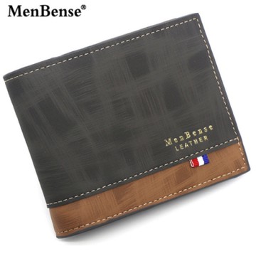 【MenBense男人本色】磨砂經典立體有型三折男生短夾(2色任選)
