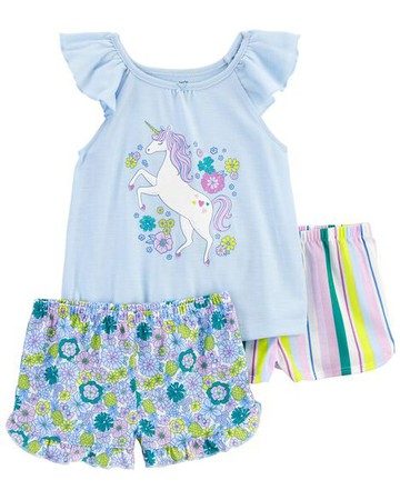 Toddler 3-Piece Unicorn Loose Fit PJs
