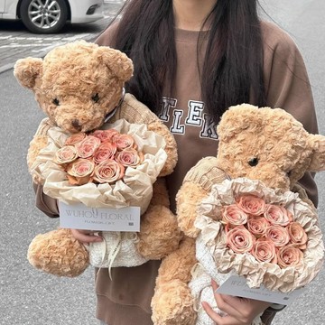 💥超惠購go💥 畢業花束 乾燥花束 小熊玩偶公仔永生玫瑰花束生日禮物女生送閨蜜男生母親節520禮物 RWSC