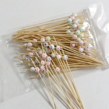 創意水果簽果插家用可愛卡通兒童竹簽長牙簽10cm一次性叉子