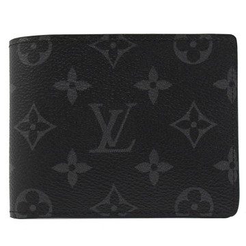 Louis Vuitton LV M61695 Multiple 黑經典花紋雙折中短夾