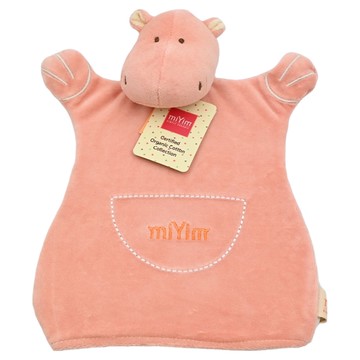 miYim 有機棉手偶安撫巾 喜寶河馬 有機棉短毛 伴讀道具 實用幼兒教具 寶寶抓握搓揉  1個