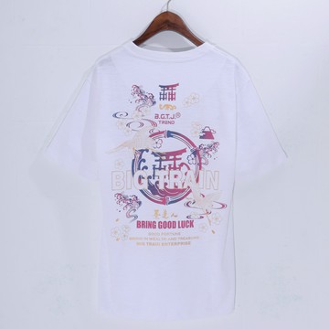 BIG TRAIN 加大福鶴家徽竹節棉男T O80230-80