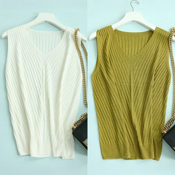 現貨+預購 頂級法式緞面背心絲質上衣名媛絲綢冰絲質襯衫-寬鬆V領針織氣質女上衣4色74lt10【獨家進口】【米蘭精品】