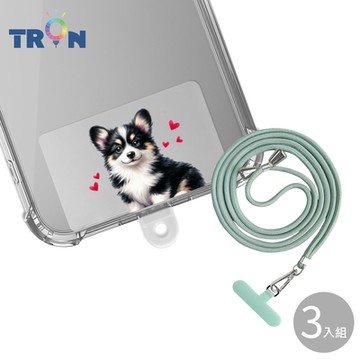 TRON vivo V30可愛黑白柯基-單圖防摔 手機 掛繩 手機殼