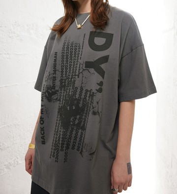 FINDSENSE X 2023 街頭時尚潮流 男士 寬鬆 美式字母 半袖短T  圖案T 特色短T 學生T 情侶T