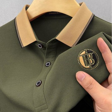 🔥升級款🔥夏季POLO衫男士短袖新款商務休閒翻領百搭寬鬆t恤外貿刺繡上衣潮