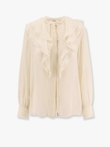 Silk shirt with lace profiles - CHLOE' - gender_Woman