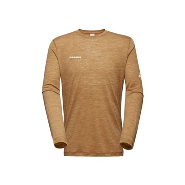 MAMMUT 男 Tree Wool FL Longsleeve Men 羊毛混紡快乾抗臭長袖T恤/美麗諾羊毛/1016-01690-7504 獵豹褐