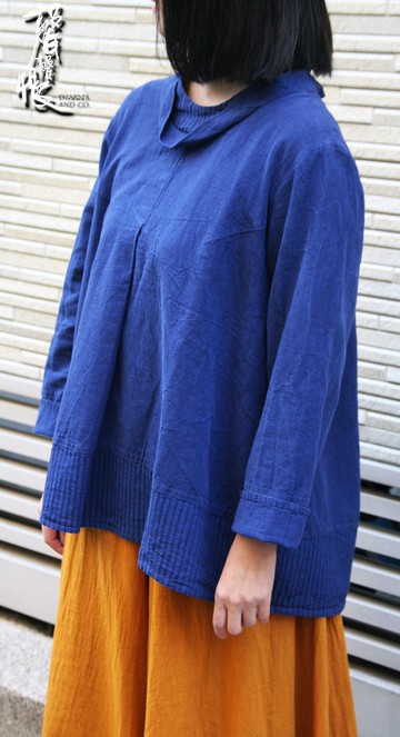 【聲聲慢】雙層圓領抓皺立體上衣