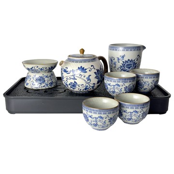 一品川流 仙德曼 青花茶具旅組 (附行動防撞包)
