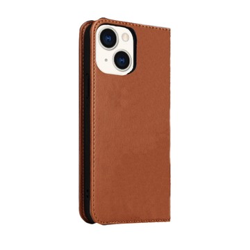 iPhone 15 殼 【穿山盾】iPhone 15 經典皮革磁吸防摔翻蓋手機殼 棕色