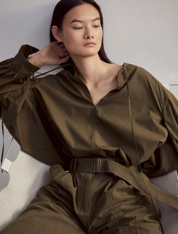 Bacchus Dress in Moss