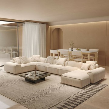 【免運費/免關稅】輕奢大黑牛沙發 直排組合大沙發 磨砂布沙發 大戶型客廳轉角沙發 實木軟包沙發 多人位沙發 布藝沙發