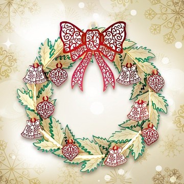 聖誕花環木拼圖15cm 手作 療癒小物 拼圖 DIY