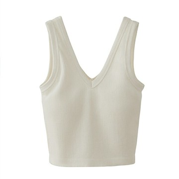 現貨+預購 頂級法式內衣緞面背心帶胸墊內搭無鋼圈透氣冰絲內衣-V領美背親膚女背心3色74lt45【獨家進口】【米蘭精品】