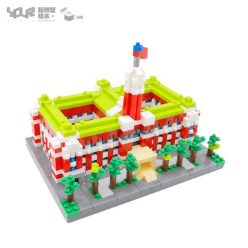 YouRblock微型積木-台灣經典建築。總統府-最佳伴手禮-MIT製造-完美精緻建築-國旗飄揚-客製化