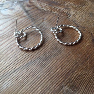 麻花小大雙圈耳環
