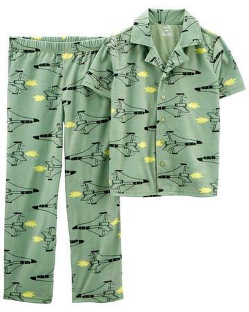 Kid 2-Piece Airplane Coat-Style PJs