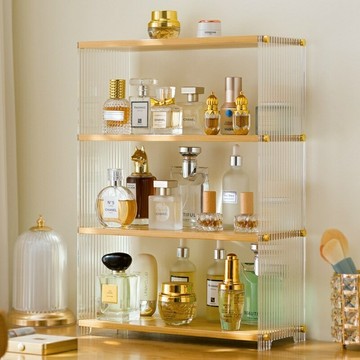 免運 公司貨 附發票 ins風梯形壓克力展示架 化妝品收納盒 桌面層架收納架子 口紅架 香水收納櫃 桌上型收納 梳妝臺護膚品多層三層階梯置物架特惠/快速出貨B0830