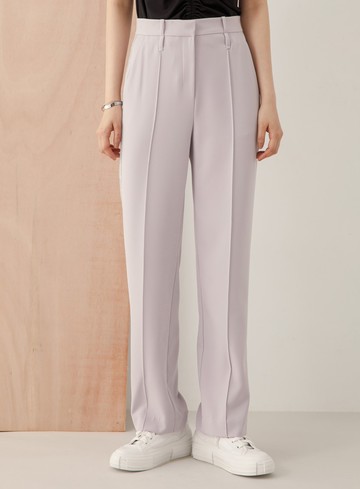 右側拼格直筒西裝褲