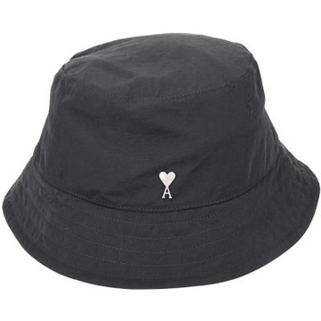 AMI PARIS Red Ami De Coeur 金屬愛心A標誌 尼龍漁夫帽(黑藍色)