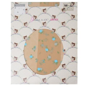 PAUL & JOE 品牌風格繽紛花朵圖花紋褲襪(膚色底/M-L)