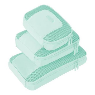 《TRAVELON》Pi透氣衣物收納袋3件(冰薄荷) | 防潑水收納袋 旅行袋 防塵袋 分類袋