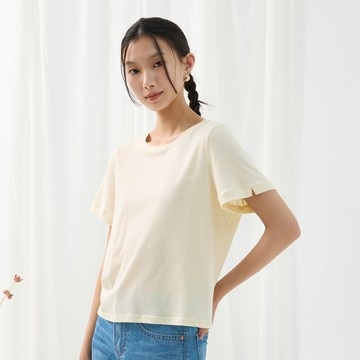 低調不失高雅印花短T(米白)-女