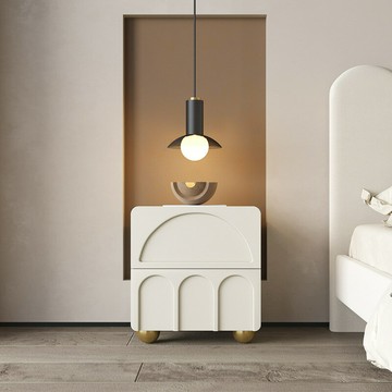 現代簡約小戶型臥室收納櫃奶油風靠墻儲物櫃北歐風蘑菇床頭櫃 雙11全館免運