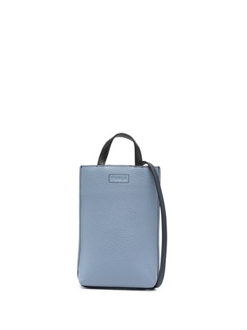 Furla - logo-debossed leather crossbody bag - women - Polyester/Calf Leather - One Size - Blue