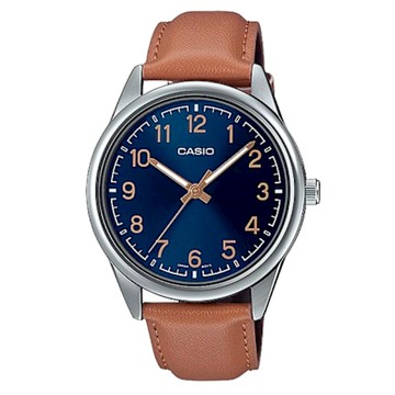 【CASIO 卡西歐】 成熟簡約皮革腕錶 MTP-V005L-2B4