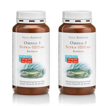 聖伯納德Sanct Bernhard 魚油Omega-3 1000mg(120粒X2罐)膠囊 高單位-原 德國百年草本