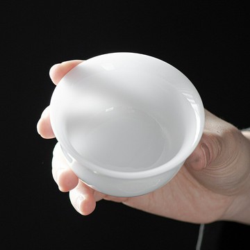 『百貨屋二號』冰種玉瓷白瓷茶杯 羊脂玉小號薄胎陶瓷品茗杯單杯 功夫茶碗壓手杯