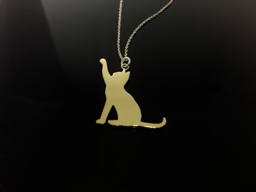 AJEOSSI【手工×客製×DIY】黃銅、紅銅×敲字/貓咪項鍊